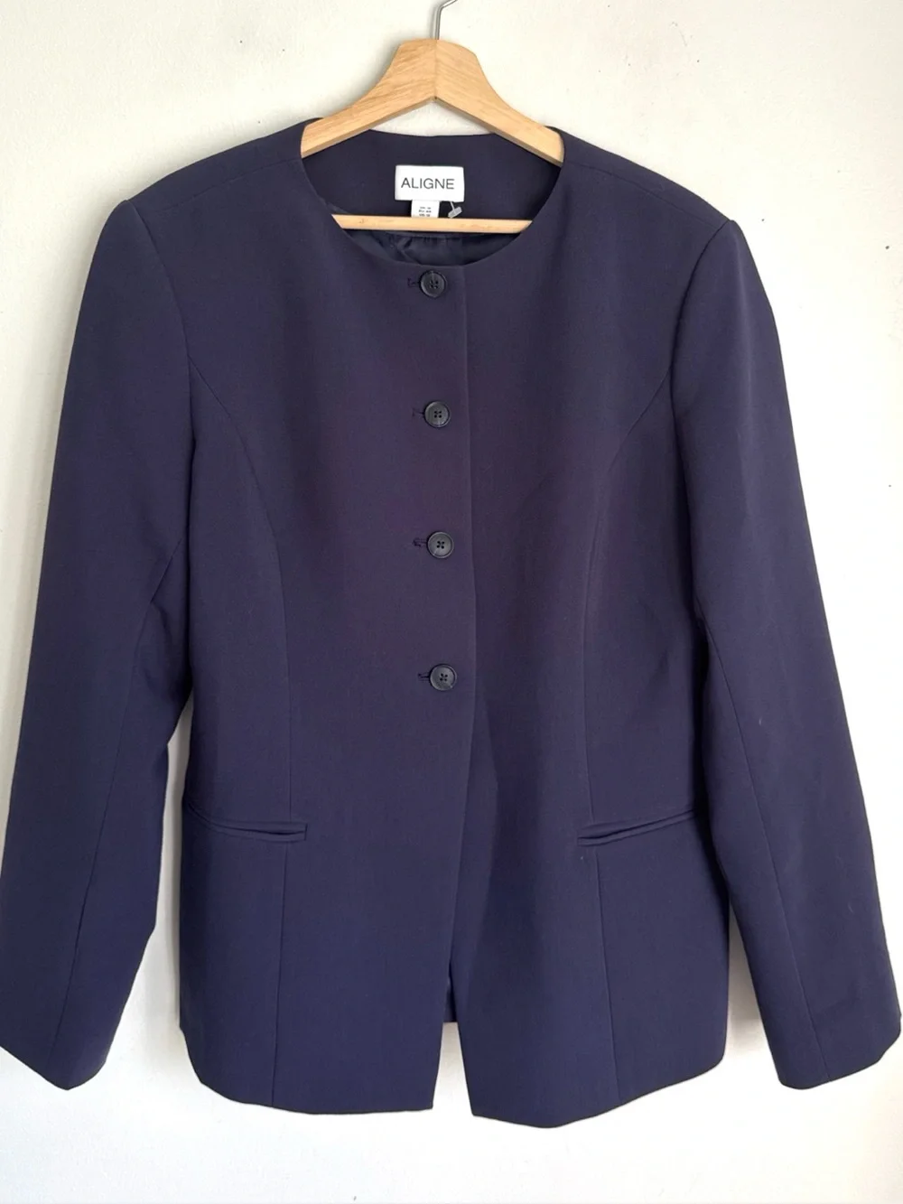 Aligne Daphne Waisted Blazer in Navy Blue